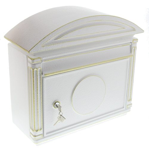 Venezia Solid Cast Aluminium Post Box - White 2
