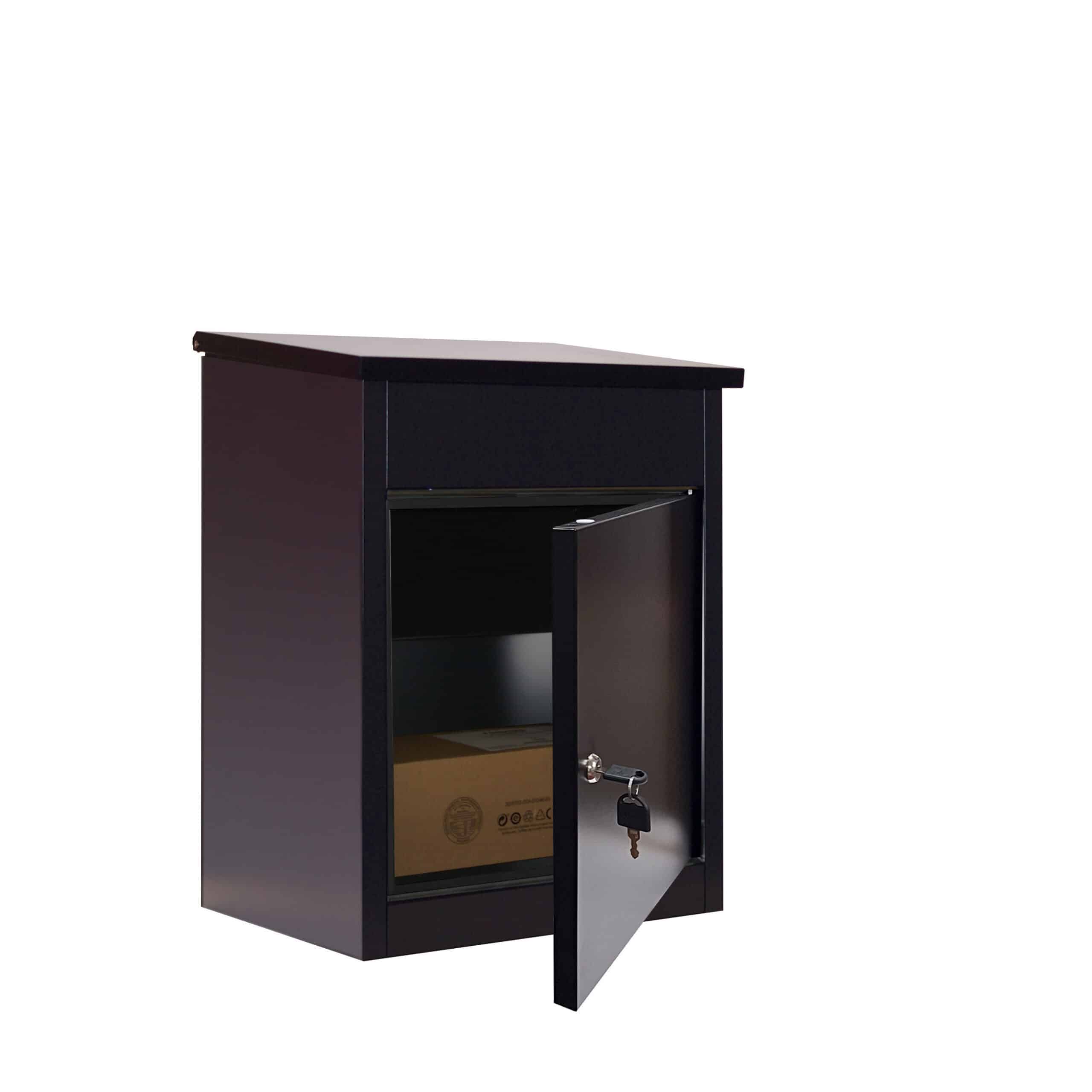 Secure Black Steel Parcel Box Flat Packed PB0581 3 Secure Black Steel Parcel Box Flat Packed PB0581 - Image 3