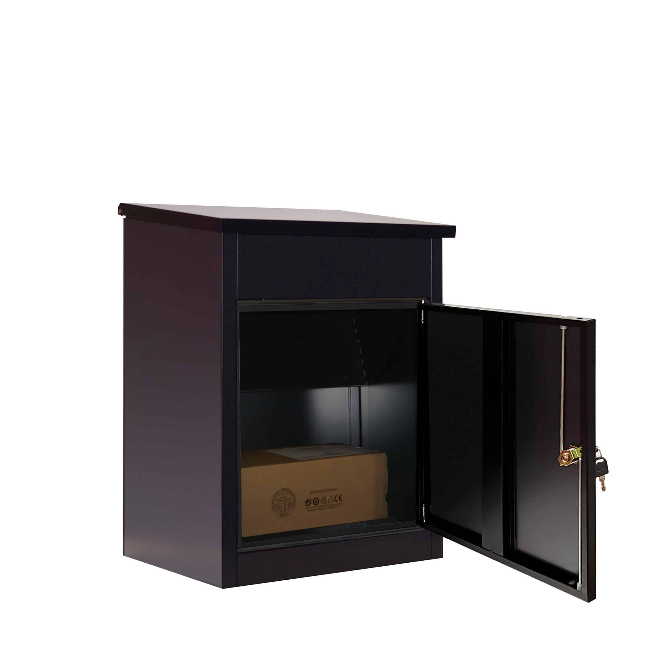 Secure Black Steel Parcel Box Flat Packed PB0581 4 Secure Black Steel Parcel Box Flat Packed PB0581 - Image 4