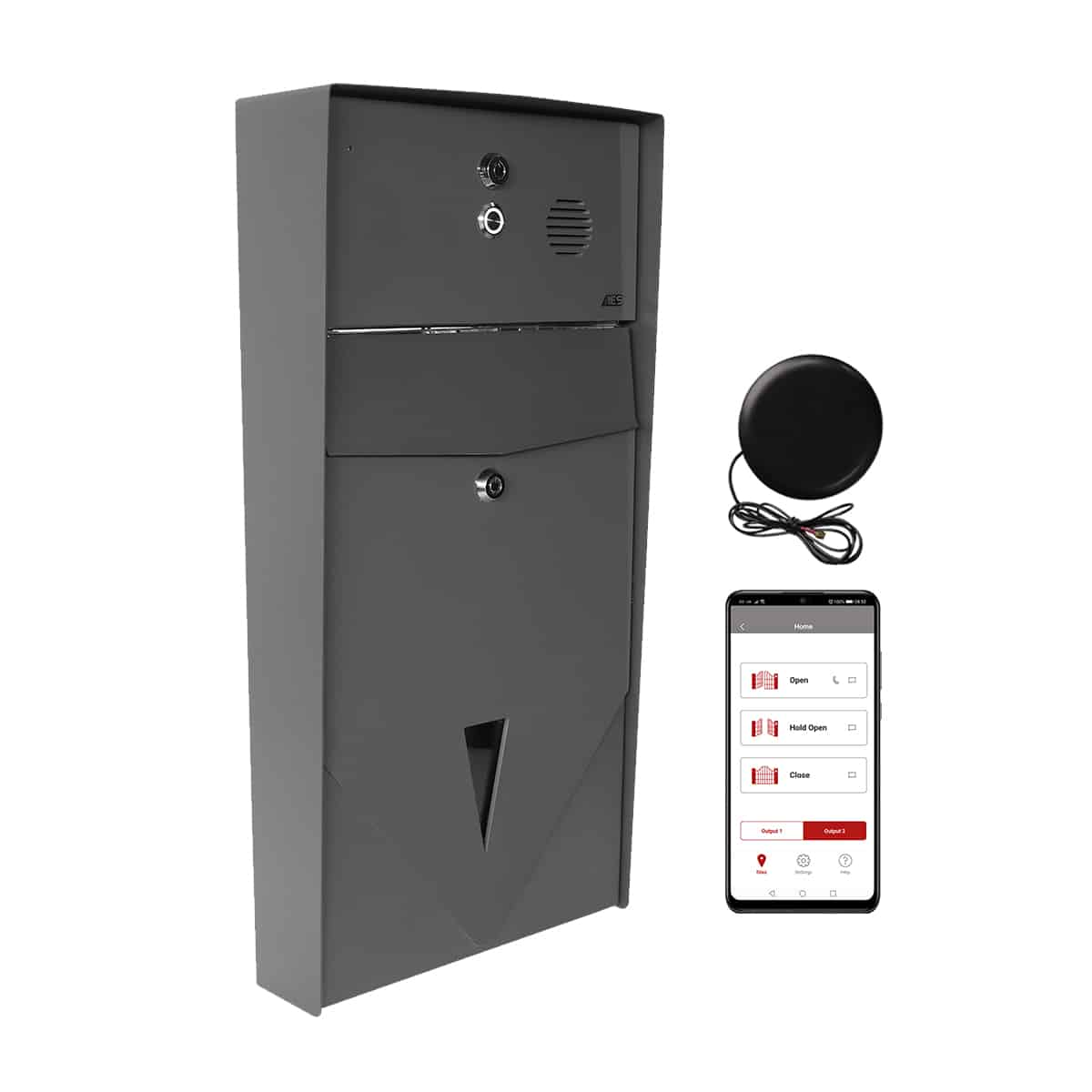 Prime7-LA-EU Hooded Wall Mounted Post Box With Fully Integrated Access Control & Intercom (No Keypad) - Anthracite Grey 1 Prime7-LA-EU Hooded Wall Mounted Post Box With Fully Integrated Access Control & Intercom (No Keypad) - Anthracite Grey
