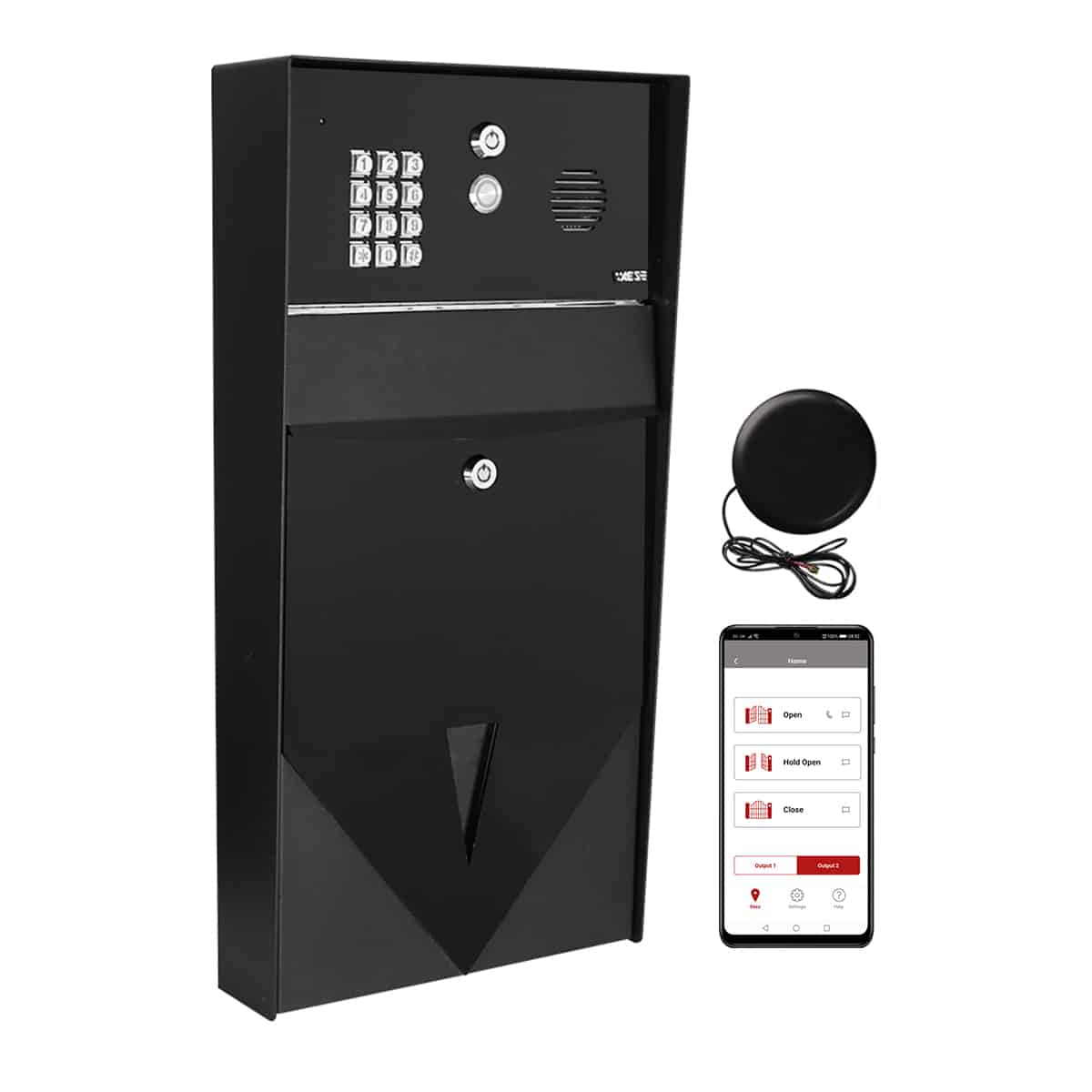 Prime7-LBK-EU Hooded Wall Mounted Post Box With Fully Integrated Access Control & Intercom (With Keypad) - Black 1 Prime7-LBK-EU Hooded Wall Mounted Post Box With Fully Integrated Access Control & Intercom (With Keypad) - Black